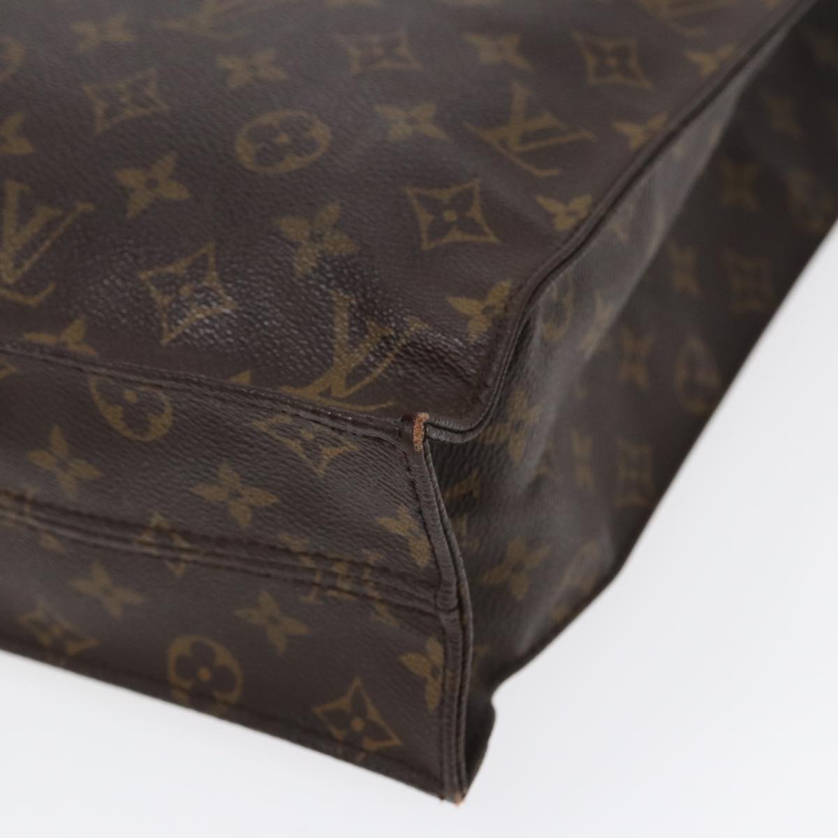 LOUIS VUITTON Monogram Sac Plat Hand Bag M51140 LV Auth 86115