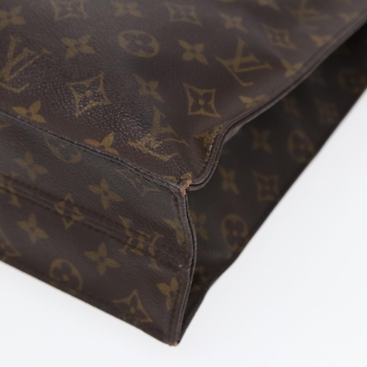 LOUIS VUITTON Monogram Sac Plat Hand Bag M51140 LV Auth 86115