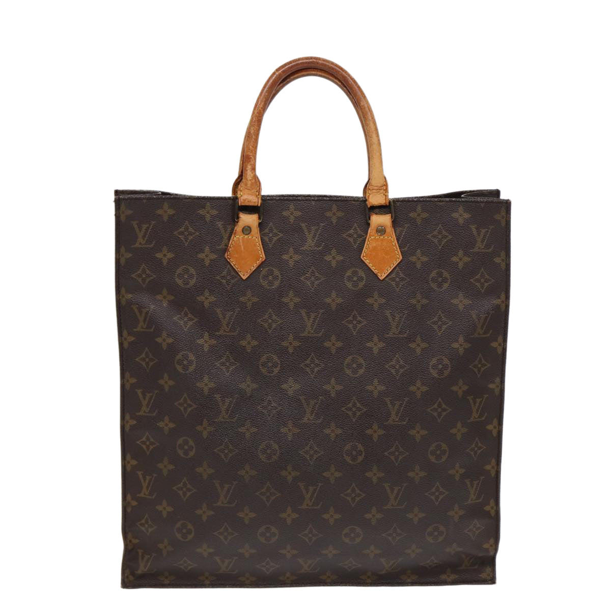 LOUIS VUITTON Monogram Sac Plat Hand Bag M51140 LV Auth 86115