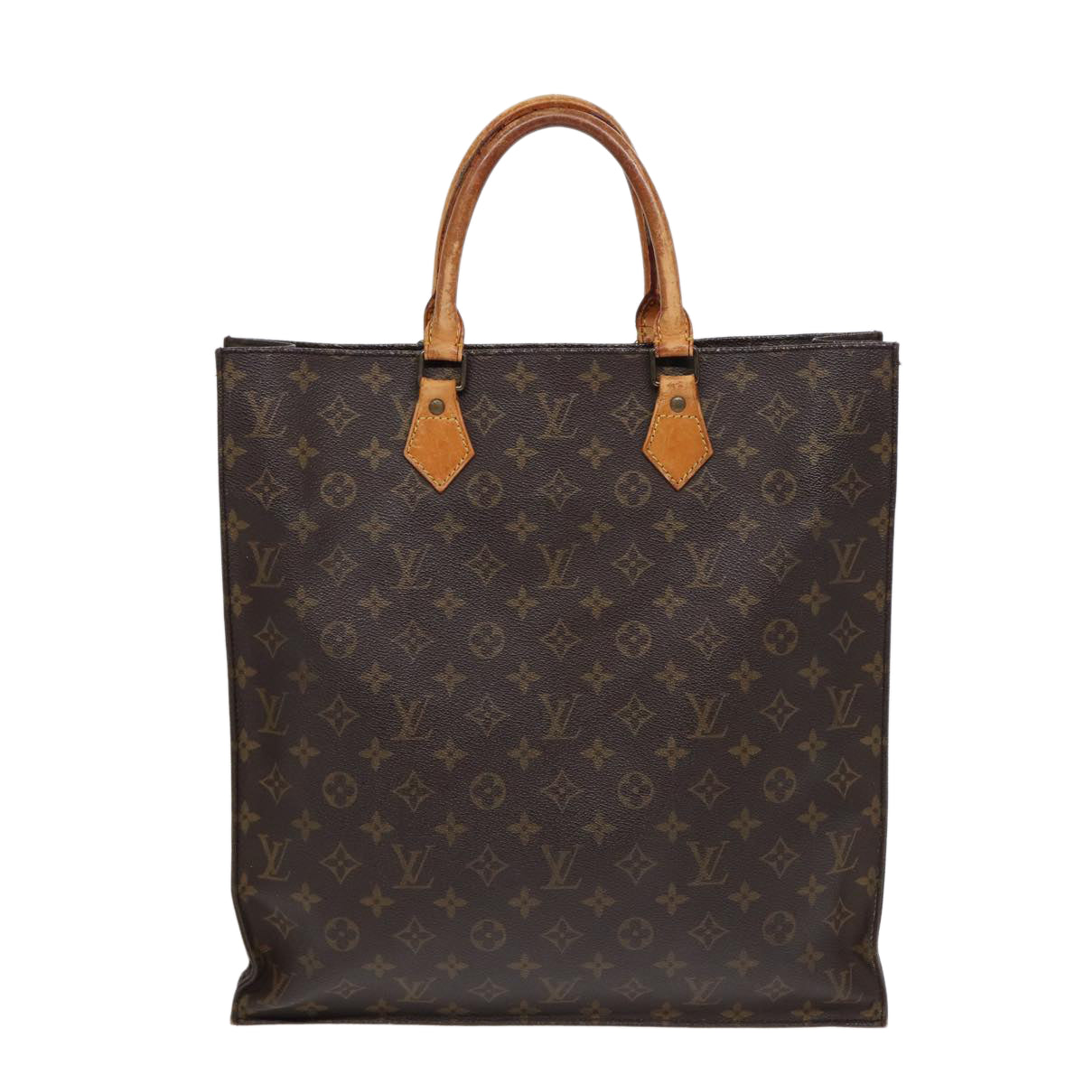 LOUIS VUITTON Monogram Sac Plat Hand Bag M51140 LV Auth 86115