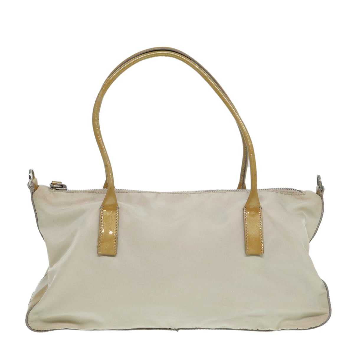 PRADA Hand Bag Nylon Beige Auth 86148 - 0