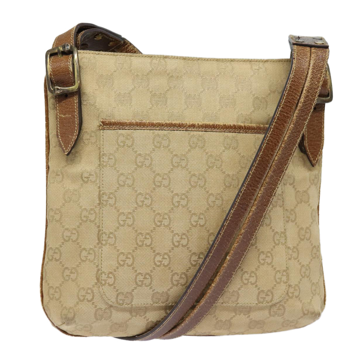 GUCCI GG Canvas Shoulder Bag Beige 115514 Auth 86155