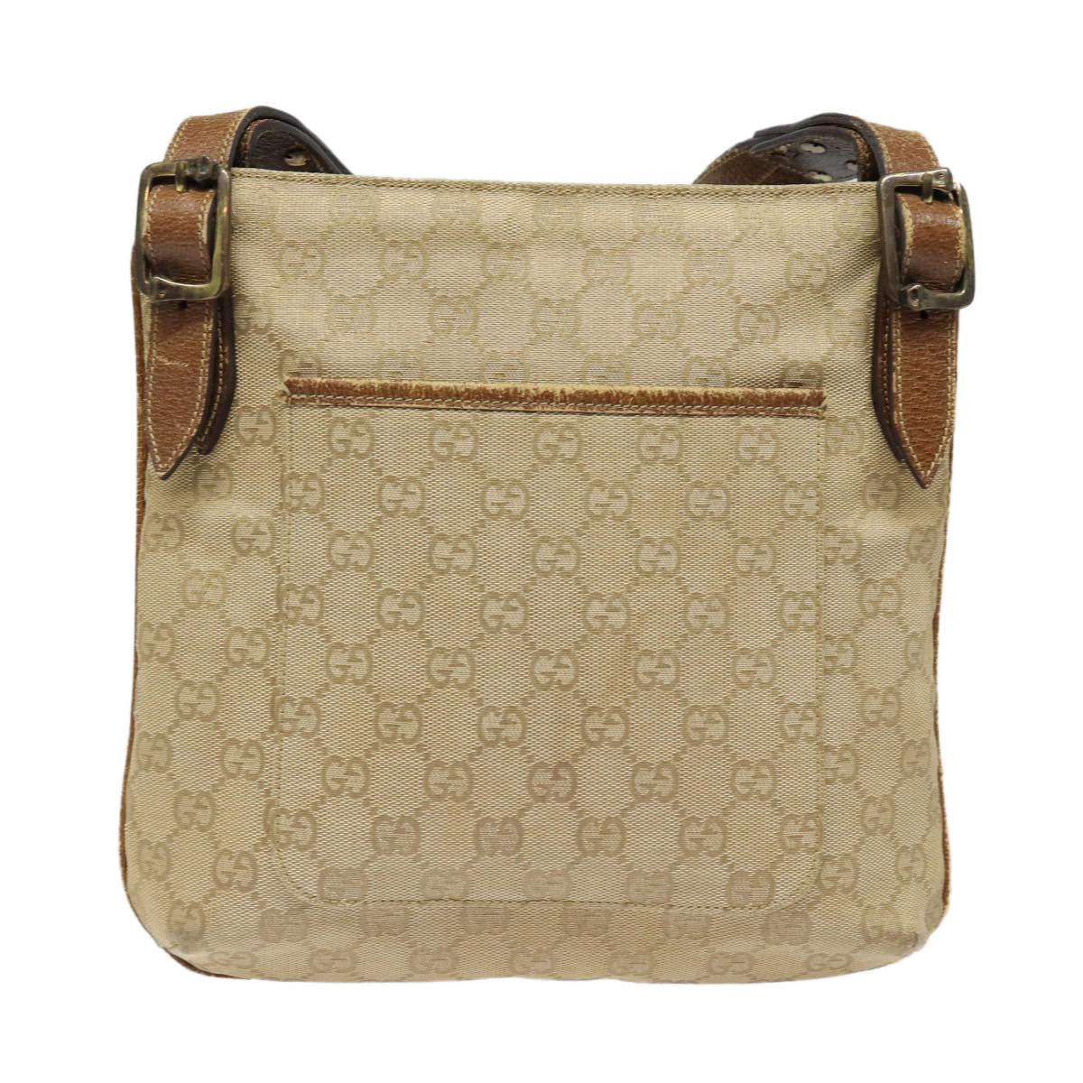 GUCCI GG Canvas Shoulder Bag Beige 115514 Auth 86155