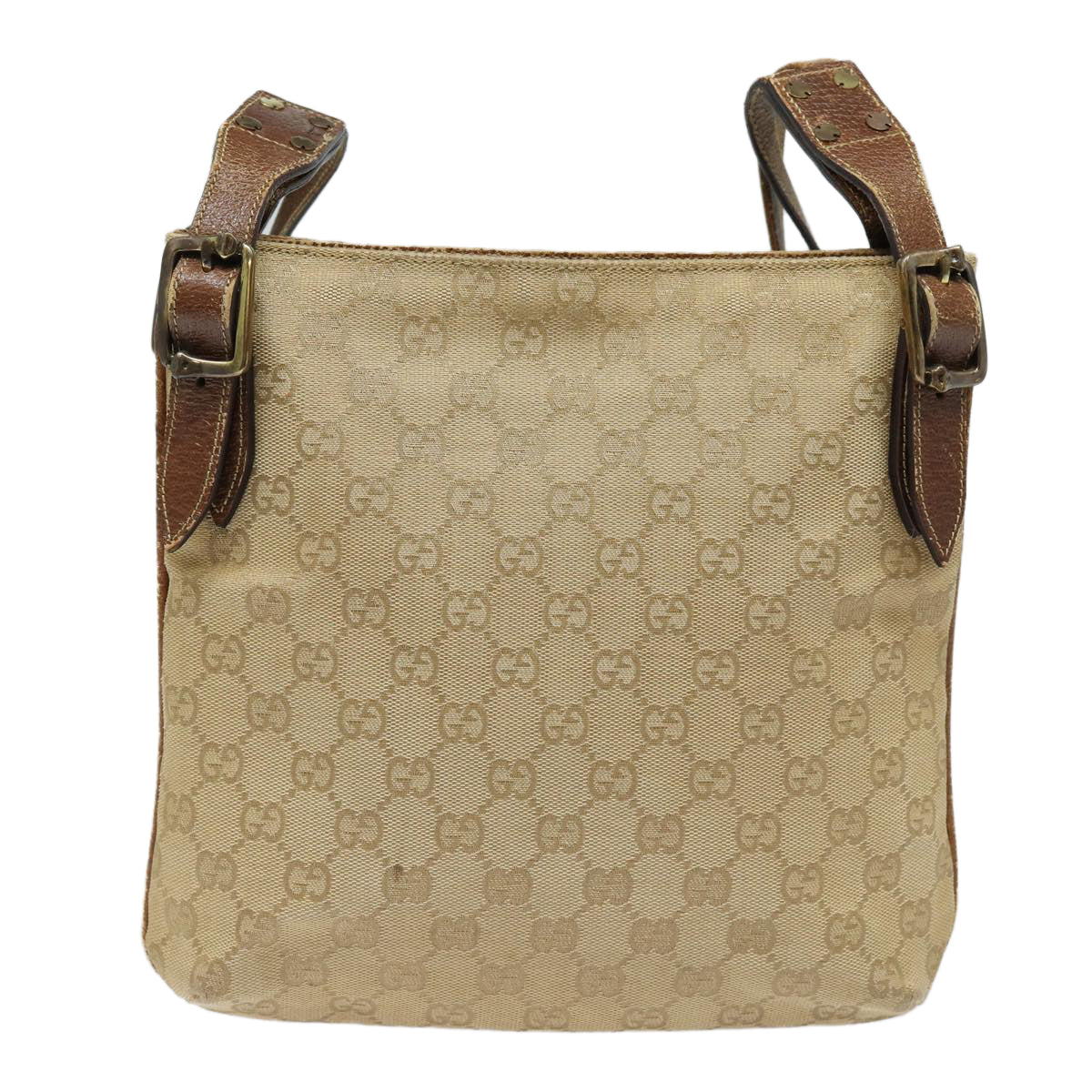 GUCCI GG Canvas Shoulder Bag Beige 115514 Auth 86155