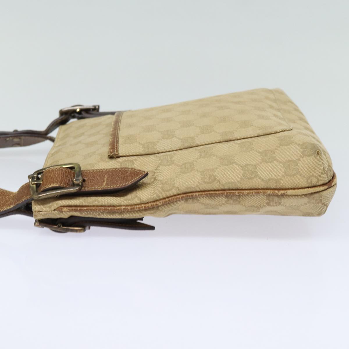 GUCCI GG Canvas Shoulder Bag Beige 115514 Auth 86155