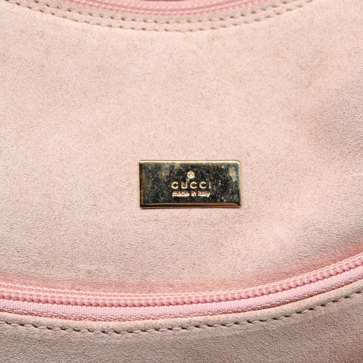 GUCCI Hand Bag Suede Pink Gold 001 3386 Auth 86157