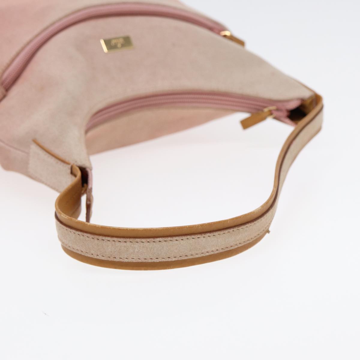 GUCCI Hand Bag Suede Pink Gold 001 3386 Auth 86157