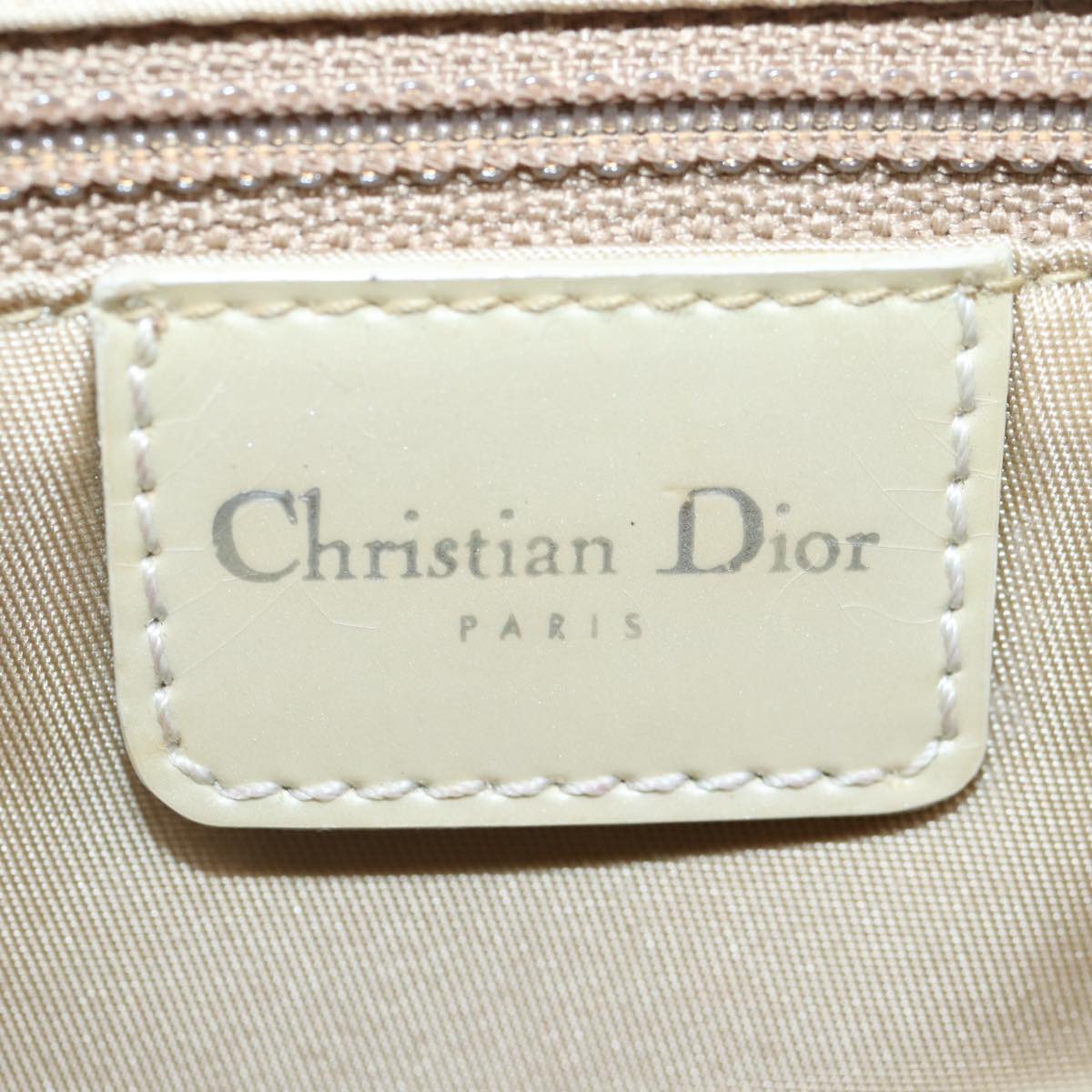 Christian Dior Shoulder Bag Enamel White Auth 86173