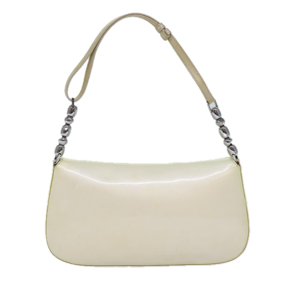 Christian Dior Shoulder Bag Enamel White Auth 86173