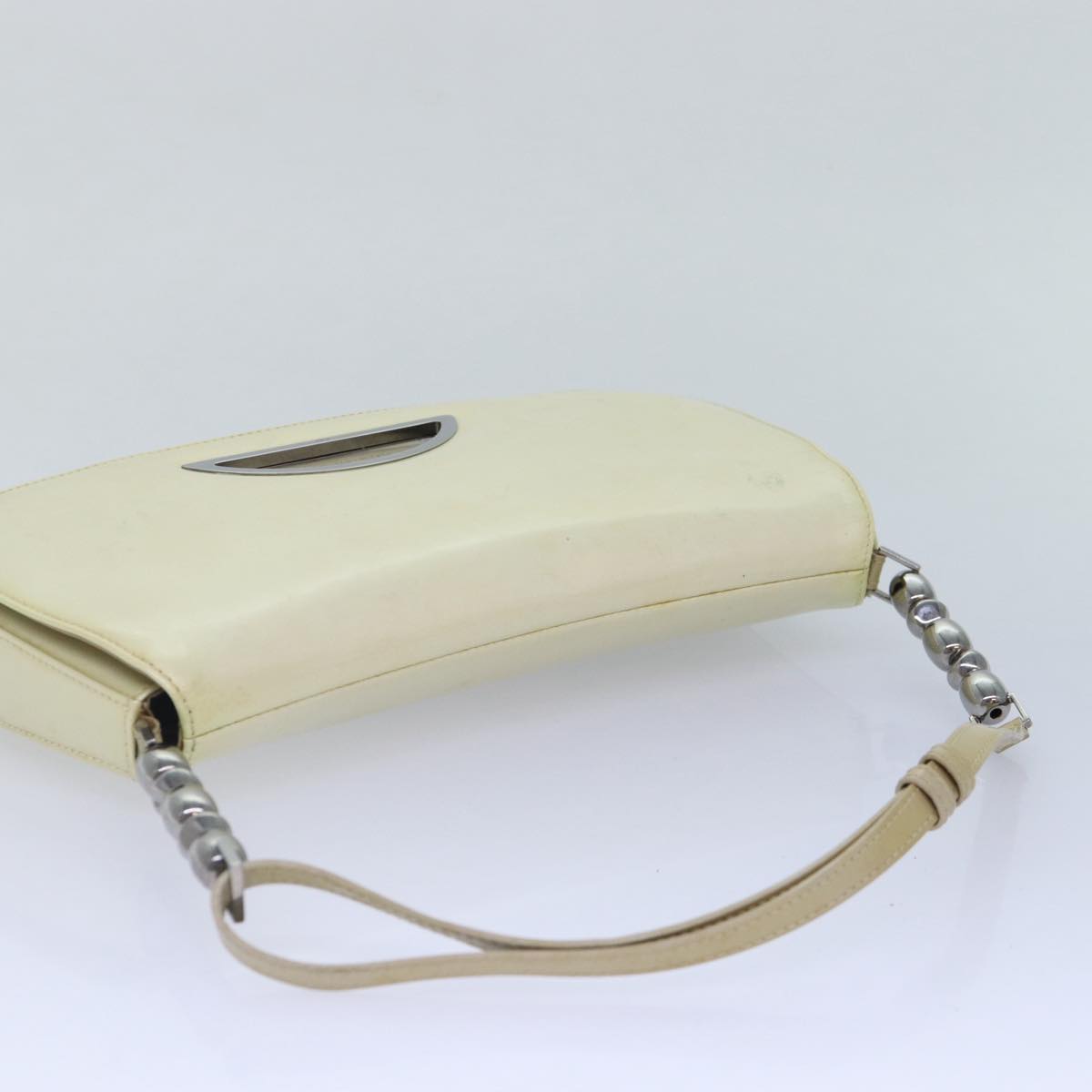 Christian Dior Shoulder Bag Enamel White Auth 86173