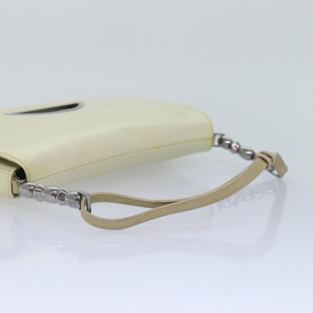 Christian Dior Shoulder Bag Enamel White Auth 86173