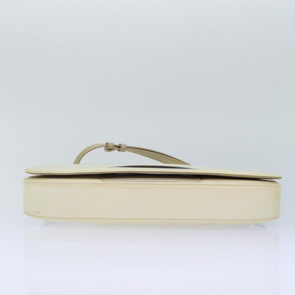 Christian Dior Shoulder Bag Enamel White Auth 86173