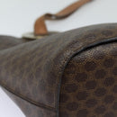 CELINE Macadam Canvas Shoulder Bag PVC Leather Brown Gold Auth 86174-14