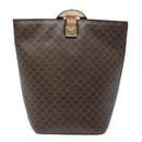 CELINE Macadam Canvas Shoulder Bag PVC Leather Brown Gold Auth 86174-2