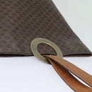 CELINE Macadam Canvas Shoulder Bag PVC Leather Brown Gold Auth 86174-6