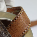 CELINE Macadam Canvas Shoulder Bag PVC Leather Brown Gold Auth 86174-9