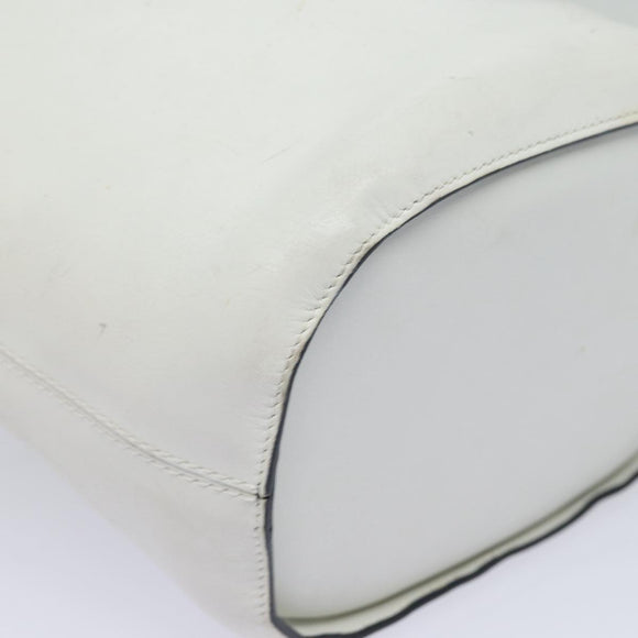 CELINE Umhängetasche Leder Weiß Silber Orig. 86175