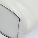 CELINE Shoulder Bag Leather White Silver Auth 86175-15