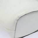CELINE Shoulder Bag Leather White Silver Auth 86175-16