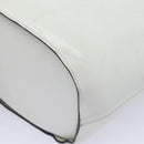 CELINE Shoulder Bag Leather White Silver Auth 86175-9