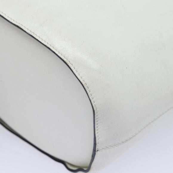 CELINE Umhängetasche Leder Weiß Silber Orig. 86175