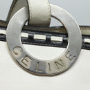 CELINE Shoulder Bag Leather White Silver Auth 86175-17
