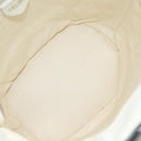 CELINE Shoulder Bag Leather White Silver Auth 86175-11