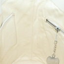 CELINE Shoulder Bag Leather White Silver Auth 86175-21