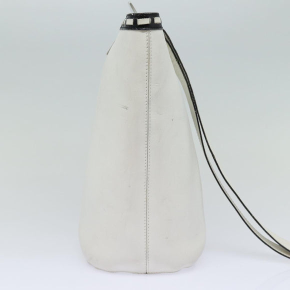 CELINE Umhängetasche Leder Weiß Silber Orig. 86175