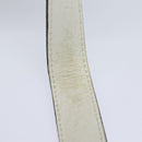 CELINE Shoulder Bag Leather White Silver Auth 86175-8