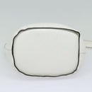 CELINE Shoulder Bag Leather White Silver Auth 86175-5