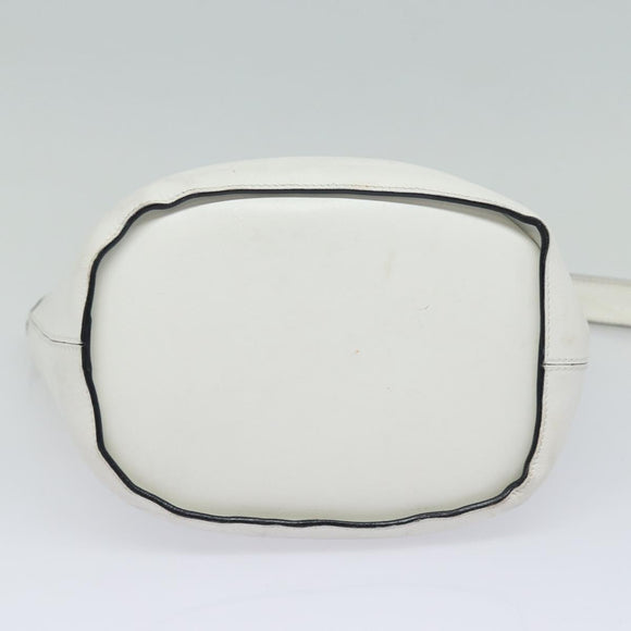 CELINE Umhängetasche Leder Weiß Silber Orig. 86175