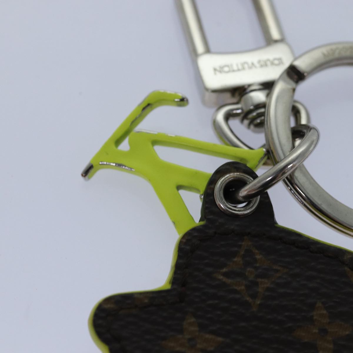 LOUIS VUITTON Porte Cles LV Scarecrow Charm PVC Orange MP2922 LV Auth 86206