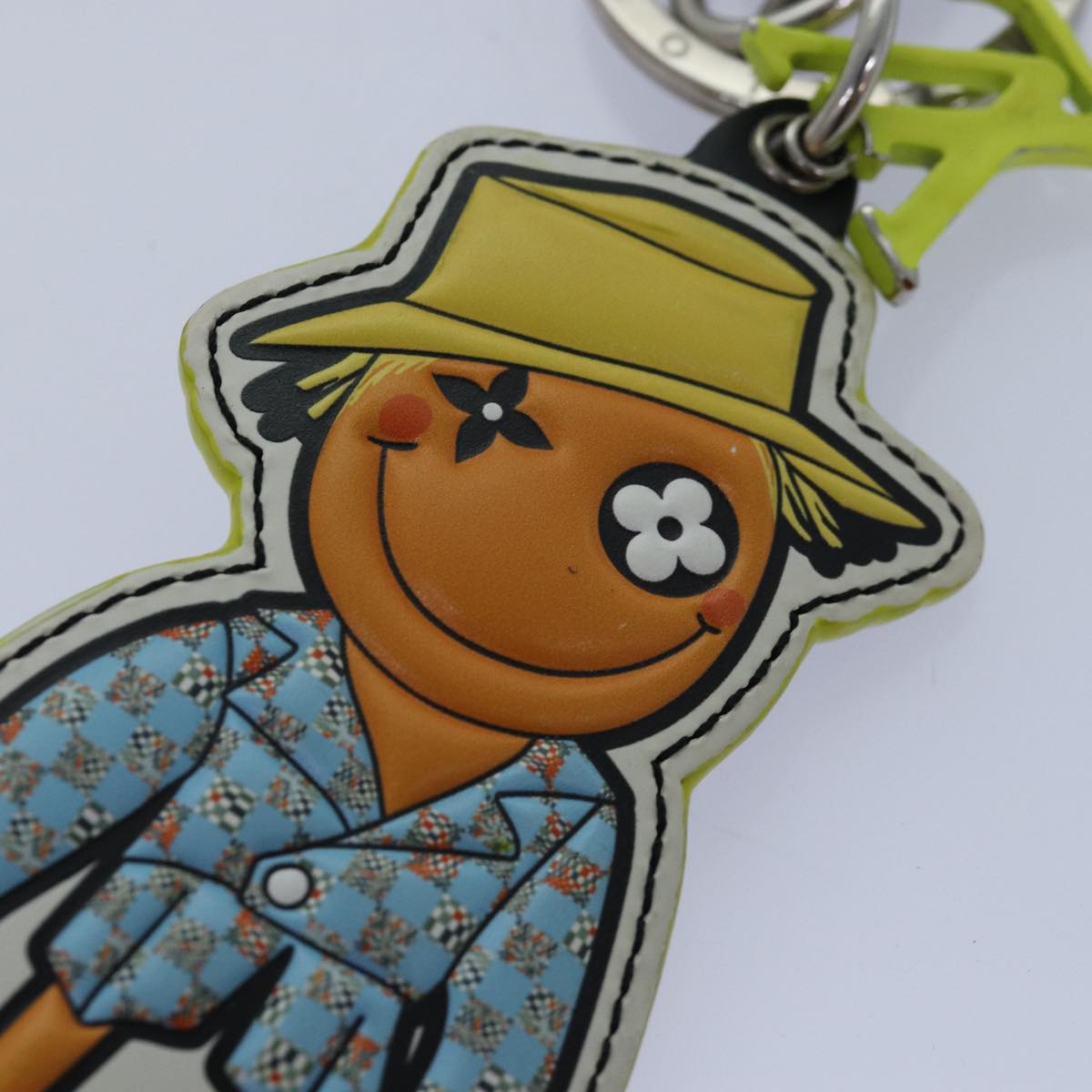 LOUIS VUITTON Porte Cles LV Scarecrow Charm PVC Orange MP2922 LV Auth 86206