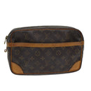 LOUIS VUITTON Monogram Compiegne 28 Clutch Tasche M51845 LV Auth 86214-1