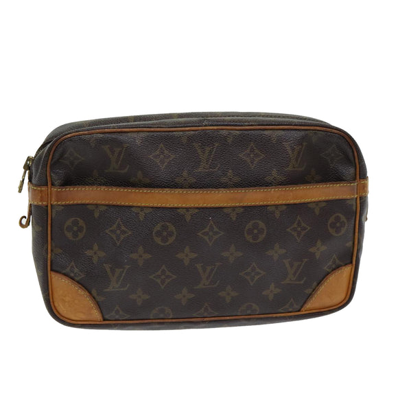 LOUIS VUITTON Monogram Compiegne 28 Clutch Tasche M51845 LV Auth 86214