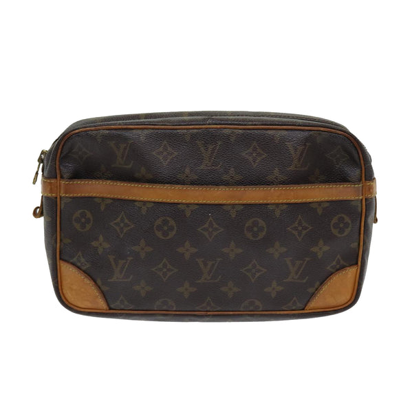 LOUIS VUITTON Monogram Compiegne 28 Clutch Tasche M51845 LV Auth 86214
