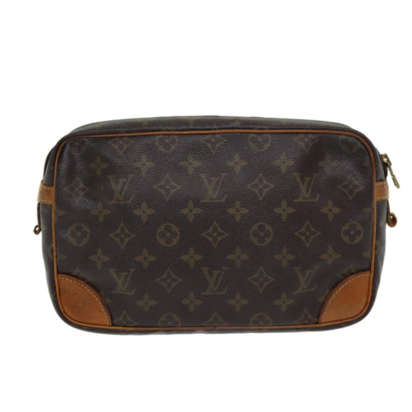 LOUIS VUITTON Monogram Compiegne 28 Clutch Bag M51845 LV Auth 86214