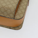 CELINE Macadam Canvas Shoulder Bag Beige Gold Auth 86227-10