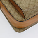 CELINE Macadam Canvas Shoulder Bag Beige Gold Auth 86227-14
