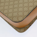 CELINE Macadam Canvas Shoulder Bag Beige Gold Auth 86227-16