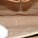 CELINE Macadam Canvas Shoulder Bag Beige Gold Auth 86227-11