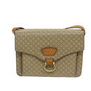 CELINE Macadam Canvas Shoulder Bag Beige Gold Auth 86227-13