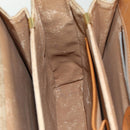 CELINE Macadam Canvas Shoulder Bag Beige Gold Auth 86227-22