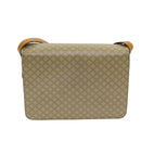 CELINE Macadam Canvas Shoulder Bag Beige Gold Auth 86227-2