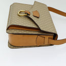 CELINE Macadam Canvas Shoulder Bag Beige Gold Auth 86227-3