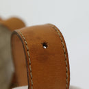 CELINE Macadam Canvas Shoulder Bag Beige Gold Auth 86227-9