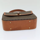 CELINE Macadam Canvas Hand Bag PVC Leather 2way Brown Gold Auth 86265-5