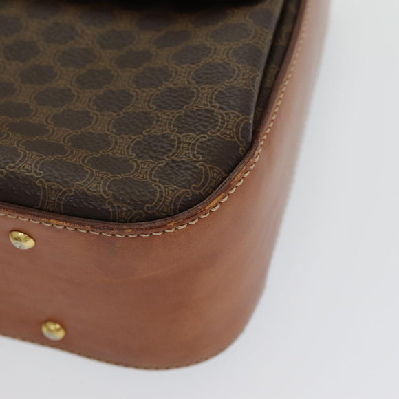 CELINE Macadam Canvas Handtasche PVC-Leder 2-Wege Braun Gold Authentisch 86265