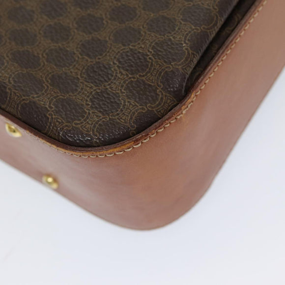 CELINE Macadam Canvas Handtasche PVC-Leder 2-Wege Braun Gold Authentisch 86265
